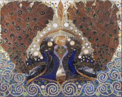 Pauwenmozaïek uit de hal van het huis van Henry O. Havemeyer, New York door Louis Comfort Tiffany