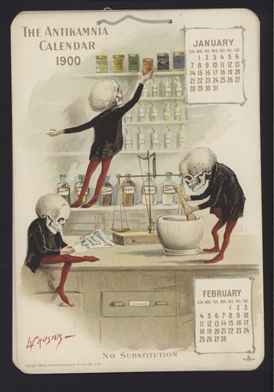 Illustratie voor Antikamnia Kalender, 1900 door Louis Crucius or Crusuius
