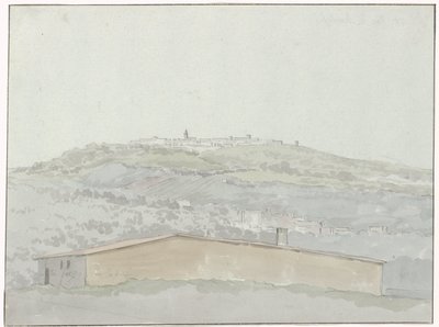 Gezicht op Montefusco (Voyage en Italie, en Sicile et à Malte - 1778) door Louis Ducros