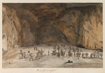 Interieur van grot Santa Maria Capella (Voyage en Italie, en Sicile et à Malte - 1778) door Louis Ducros