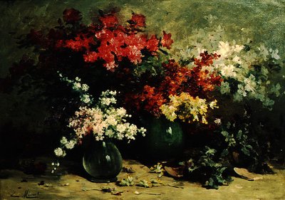 Stilleven van lentebloemen door Louis Emile Minet