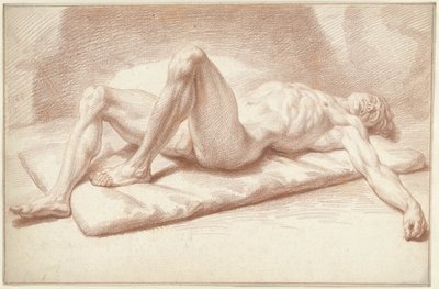 Mannelijk naakt, liggend op de rug door Louis Fabritius Dubourg