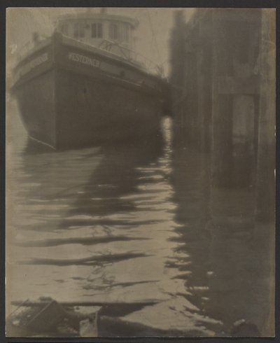 [Schip in een haven]. door Louis Fleckenstein