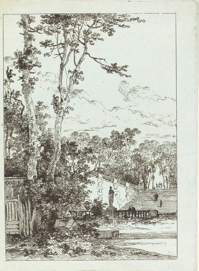 Verlaten Park door Louis Gabriel Moreau the Elder