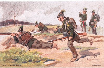 Carabiniers, ansichtkaart, 1920s door Louis Geens