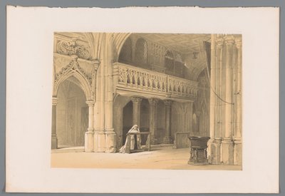Biddende non in het Nonnbergklooster te Salzburg door Louis Haghe