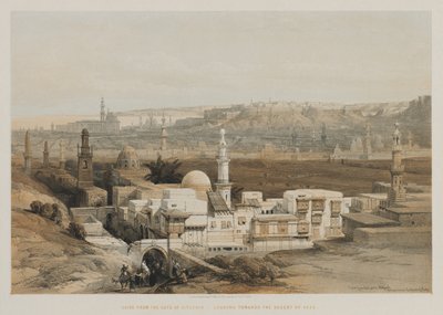 Egypte en Nubië, Deel III: Caïro vanaf de Poort van Citzenib, Kijkend naar de Woestijn van Suez door Louis Haghe