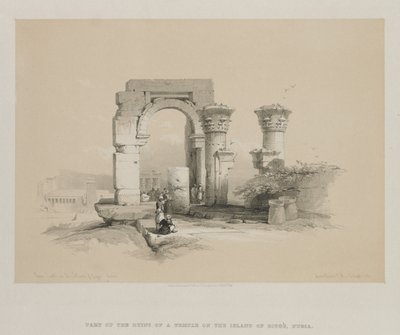 Egypte en Nubië, Deel II: Ruïnes - Tempel op het Eiland Biggeh, Nubië, 1847 door Louis Haghe