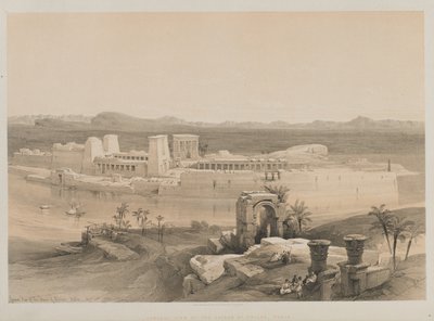 Egypte en Nubië, Deel I: Algemeen Uitzicht op het Eiland Philae, Nubië, 1846 door Louis Haghe