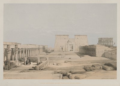 Egypte en Nubië, Deel I: Grote Toegang tot de Tempel van Philae, Nubië, 1847 door Louis Haghe