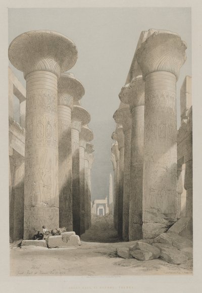 Egypte en Nubië, Deel I: Thebe, Grote Hal in Karnak door Louis Haghe