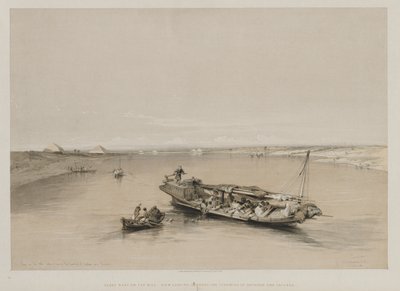 Egypte en Nubië, Deel I: Uitzicht op de Nijl richting de piramides van Dashour en Saccara, 184 door Louis Haghe