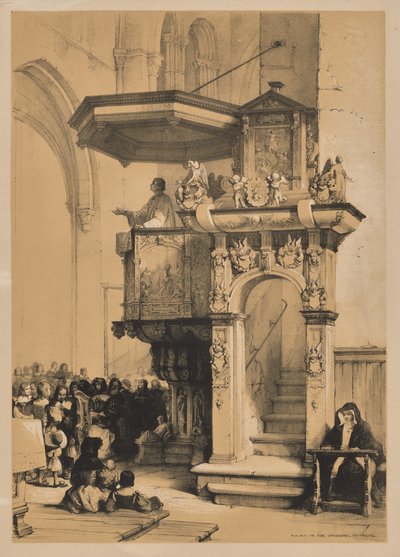 Schetsen in België en Duitsland, Eerste Serie, Preekstoel in de Kathedraal van Trier door Louis Haghe