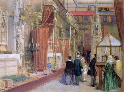 Het Middeleeuwse Hof van de Grote Tentoonstelling van 1851 door Louis Haghe