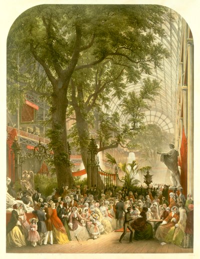 Transept van het Crystal Palace, 1851 door Louis Haghe