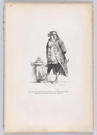 Dit oude hof heeft blijkbaar een oude valk... uit Scènes uit het Privé en Publieke Leven, ca. 1837-47 door Louis Henri Brévière