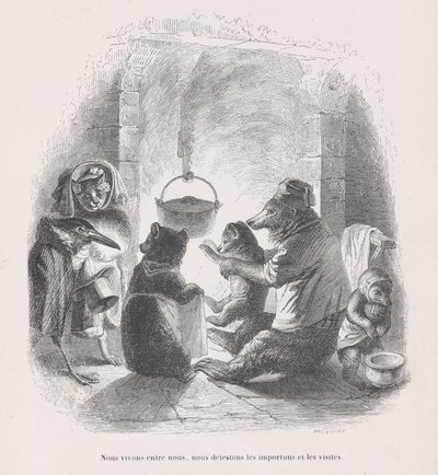 We leven tussen onszelf, we haten de overlast en de bezoeken uit Scènes uit th... door Louis Henri Brévière