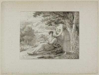 Twee Figuren in een Landschap door Louis Hersent