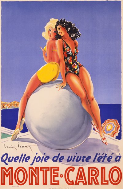 Monte Carlo, ca. 1948 (kleurenlitho) door Louis Icart