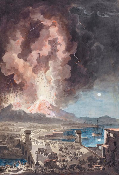 Uitbarsting van de Vesuvius, Italië, in 1779 door Louis Jean (after) Desprez