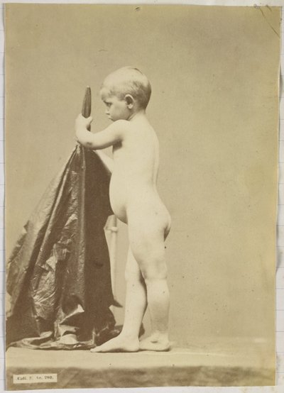 Studie van een naakt kind, staand van opzij gezien door Louis Jean Baptiste Igout (attributed to)
