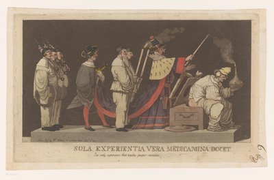Optocht met een kwakzalver door Louis Jean Desprez (attributed to)