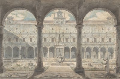 Klooster van de Certosa di San Martino, Napels door Louis Jean Desprez