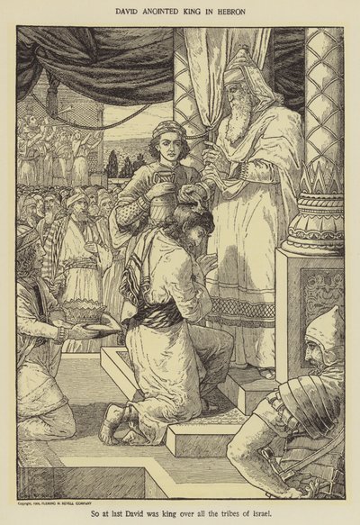 David gezalfd tot koning in Hebron door Louis John Rhead