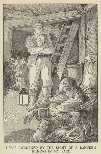 Illustratie voor Kidnapped door Robert Louis Stevenson door Louis John Rhead