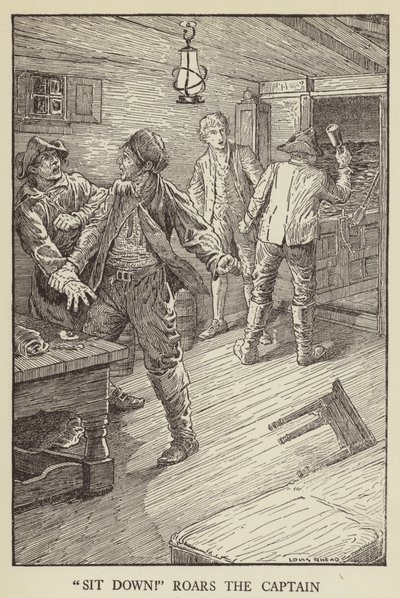 Illustratie voor Kidnapped door Robert Louis Stevenson door Louis John Rhead