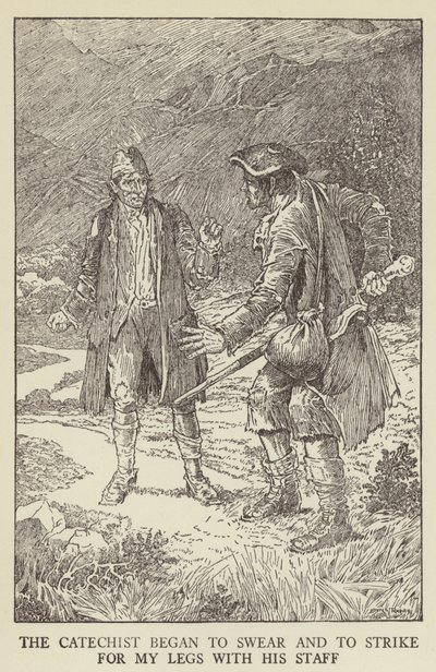 Illustratie voor Kidnapped door Robert Louis Stevenson door Louis John Rhead