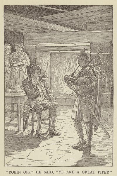 Illustratie voor Kidnapped door Robert Louis Stevenson door Louis John Rhead