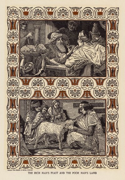 Het feest van de rijke man en het lam van de arme man door Louis John Rhead