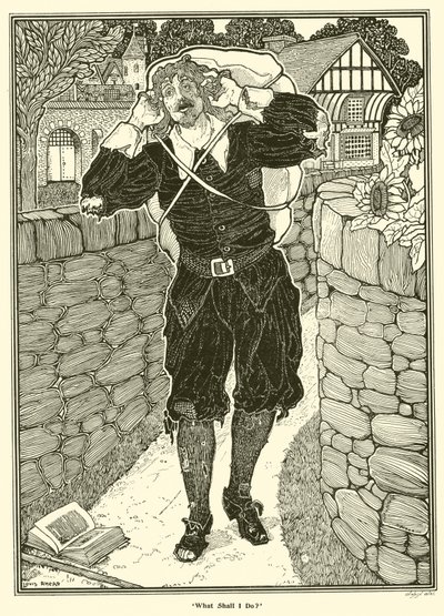 Wat moet ik doen? (gravure) door Louis John Rhead