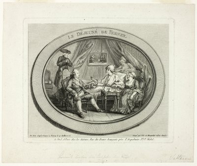 De lunch in Ferney door Louis Joseph Masquelier