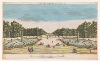 Gezicht op de Tuin van Versailles door Louis Joseph Mondhare