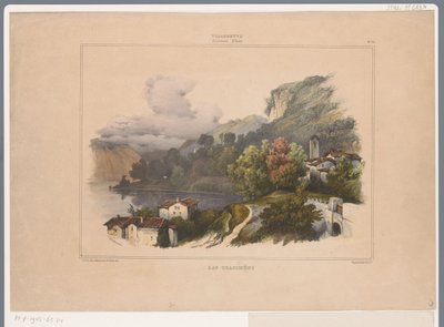Gezicht op het Trasimeense meer in Italië door Louis Jules Frederic Villeneuve