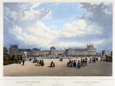 Uitzicht op het paleis en de tuin van de Tuilerieën - in 
