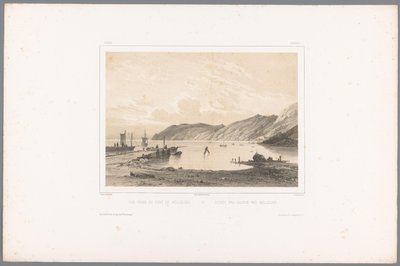 Zicht op de haven van Mölle door Louis Julien Jacottet