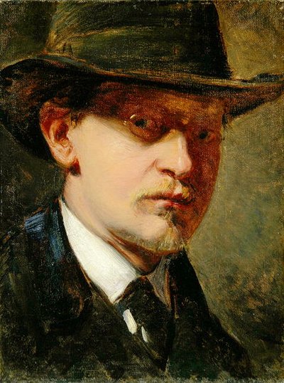 Zelfportret met hoed door Louis Kolitz