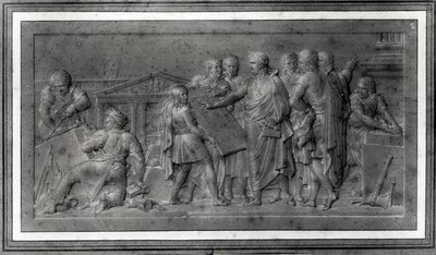 Verbeteringen voor Parijs, studie voor een laag reliëf door Louis Lafitte