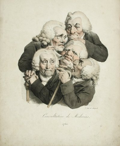 Consultatie van artsen, 1823 door Louis Leopold Boilly