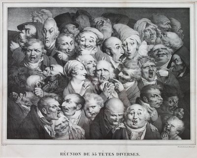 Groep van Vijfendertig Hoofden, 1825 door Louis Leopold Boilly