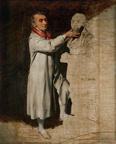 Jean-Antoine Houdon (olieverf op doek) door Louis Leopold Boilly