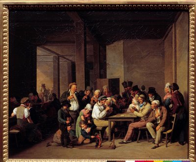 Spelers in een cabaret door Louis Leopold Boilly