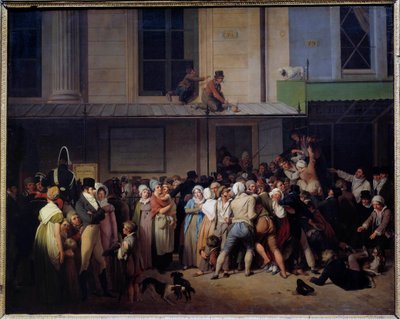De ingang van het theater van dubbelzinnige komedie door Louis Leopold Boilly