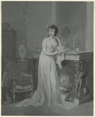 Vrouw voor een open haard, ca. 1803 door Louis Leopold Boilly