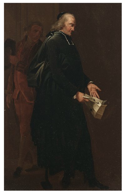 Een abt met een brief door Louis Leopold Boilly