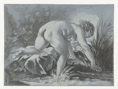 Vrouw aan het wassen door Louis Marin Bonnet