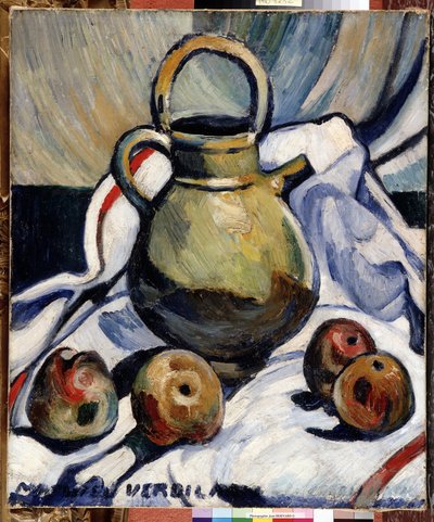 Stilleven met kan en appels (Louis Mathieu Verdilhan) door Louis Mathieu Verdilhan